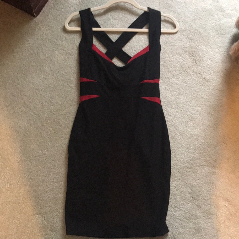 Black and red body con dress